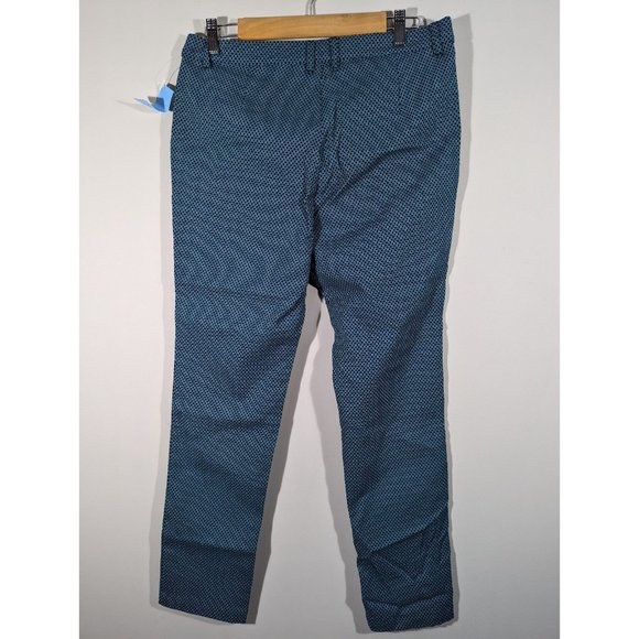 NEW‎ Rabe 1920 Blue Geometric Straight Leg Casual Pants Women's Size US 10 - Picture 2 of 6